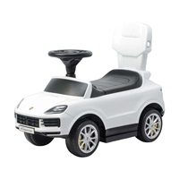 Milly Mally Porsche Cayenne white ride-on car with guide rod