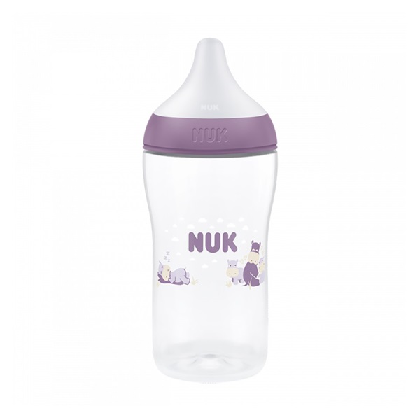 NUK Perfect Match Baby Bottle with Temperature Control Hippo 260 ml