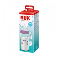 NUK Perfect Match Baby Bottle with Temperature Control Hippo 260 ml