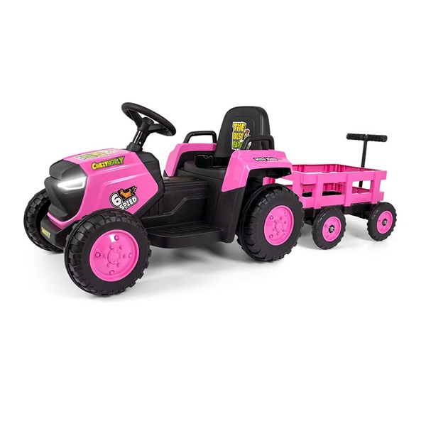 Electric tractor with trailer Milly Mally Rolly pink