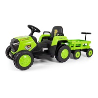 Electric tractor with trailer Milly Mally Rolly green