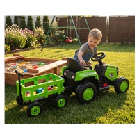 Electric tractor with trailer Milly Mally Rolly green