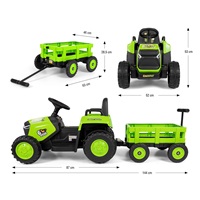 Electric tractor with trailer Milly Mally Rolly green