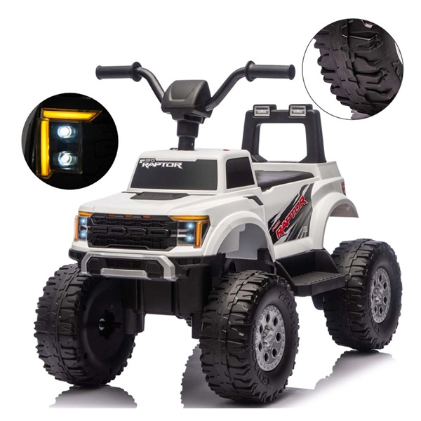 Ford F-150 Raptor Milly Mally Electric Ride-On Car white