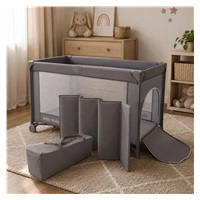 Milly Mally Mirage grey travel cot in a portable bag