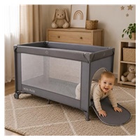 Milly Mally Mirage grey travel cot in a portable bag