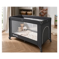 Milly Mally Mirage dark grey travel cot in a portable bag