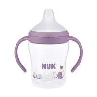 NUK Perfect Match Learner Bottle 150 ml with Silicone Spout and Temperature Control Hippo