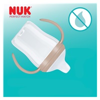 NUK Perfect Match Learner Bottle 150 ml with Silicone Spout and Temperature Control Hippo