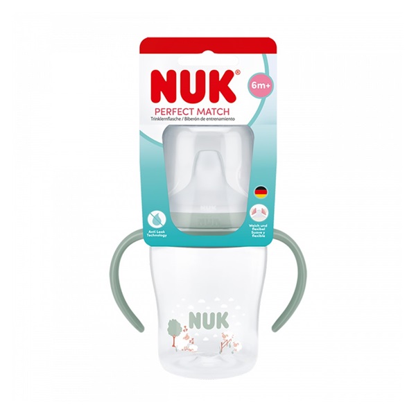 NUK Perfect Match Learner Bottle 150 ml with Silicone Spout and Temperature Control Sheep