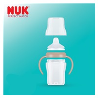 NUK Perfect Match Learner Bottle 150 ml with Silicone Spout and Temperature Control Sheep