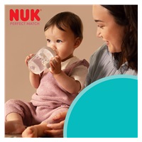 NUK Perfect Match Learner Bottle 150 ml with Silicone Spout and Temperature Control Sheep
