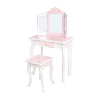 Baby Mix Children's Pink Wooden Dressing Table
