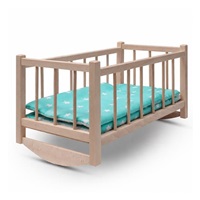 Wooden doll bed-cradle with bedding Baby Mix stars mint