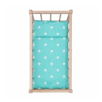 Wooden doll bed-cradle with bedding Baby Mix stars mint