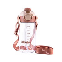 School water bottle with straw Akuku 480 ml, mocha