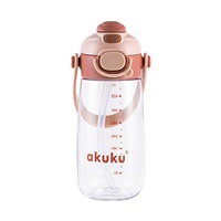 School water bottle with straw Akuku 480 ml, mocha