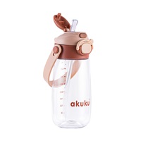School water bottle with straw Akuku 480 ml, mocha