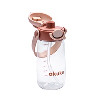 School water bottle with straw Akuku 480 ml, mocha
