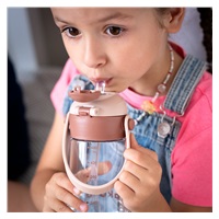 School water bottle with straw Akuku 480 ml, mocha