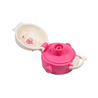School water bottle with straw Akuku 480 ml, pink