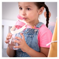 School water bottle with straw Akuku 480 ml, pink