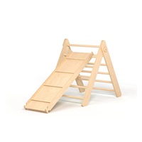 Wooden Pikler Triangle with Double-Sided Slide Natural