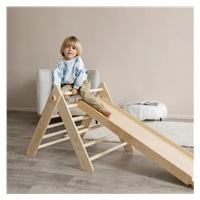 Wooden Pikler Triangle with Double-Sided Slide Natural