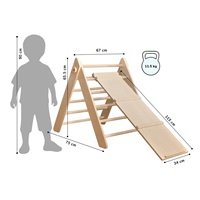 Wooden Pikler Triangle with Double-Sided Slide Natural