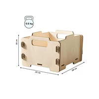 Wooden Toy Storage Box Natural