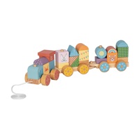 Wooden Train with 25 Colourful Building Blocks