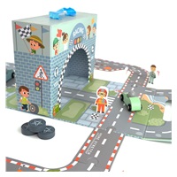Portable Race Track Playset with Cars