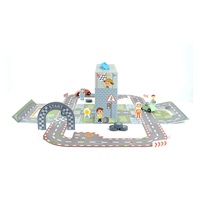 Portable Race Track Playset with Cars