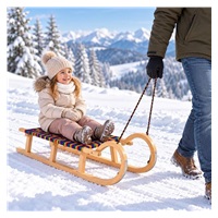 Classic wooden sled with pull rope and 120 cm BAYO