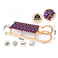 Classic wooden sled with pull rope and 120 cm BAYO