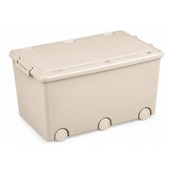 Multipurpose toy box on wheels Tega light beige