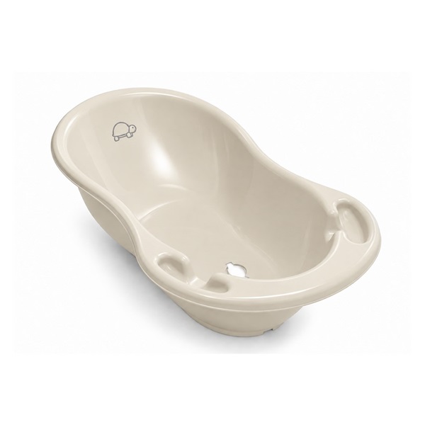 Anatomical bathtub with drain 102 cm Turtle light beige