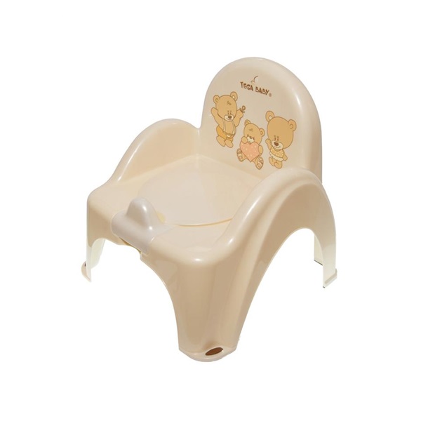 Baby potty with lid beige bear