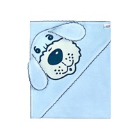 Baby terry towel 80x80 doggy blue